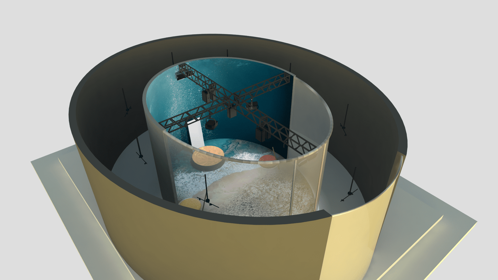 inquadratura dall'alto completa e ravvicinata della struttura oracolare senza copertura